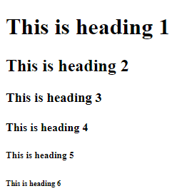 HTML headings as rendered by Firefox